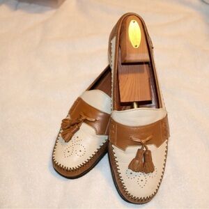 Brown and Cream Loafers with Tassels​​​​​​​​​​​